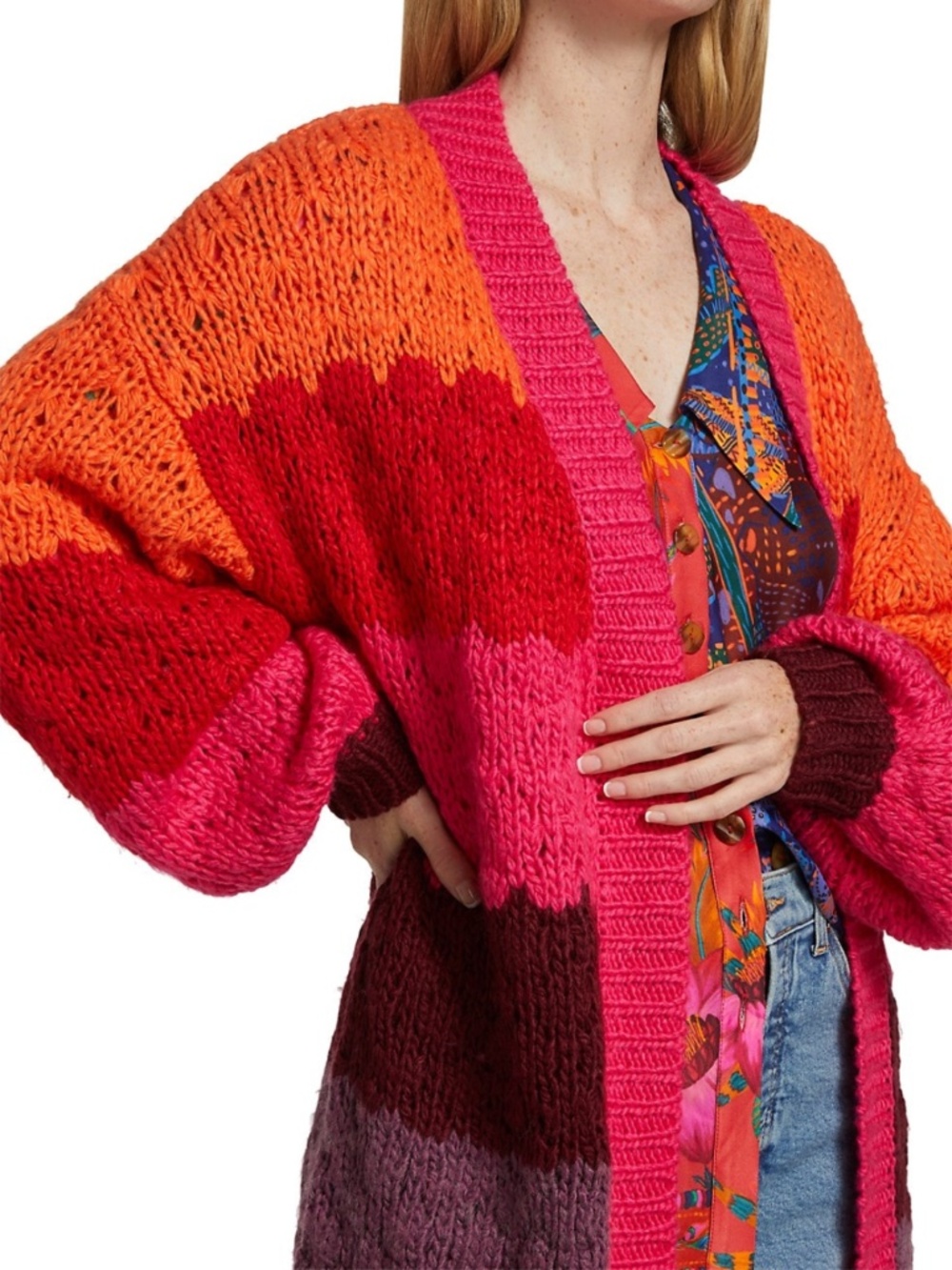 NEW Farm Rio Striped Cardigan Multi Small - Picture 10 of 17